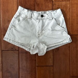 PacSun High Waist Cream Denim Shorts